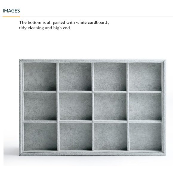 Oirlv Velvet 12 Grid Stackable Jewelry Trays Bracelet/Bangle/Watch/Earring/Ring - Picture 6 of 8